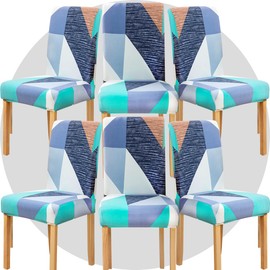 TOMMO Dining Room Chair Covers Set of 6, Stretch Removable Washable Spandex Dining Chair Slipcovers Protectors, Kitchen Chair Covers for Dining Room Party Hotel Ceremony Banquet(Nordic Memory)