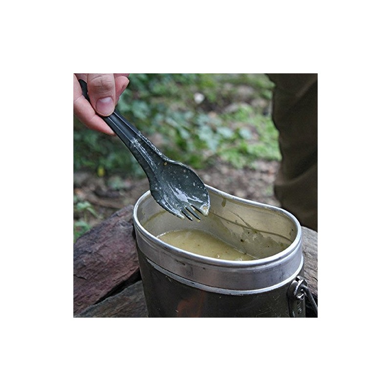 Survival Besteck Spork Wildo Oliv Messer Gabel Löffel 3in1 Geschirr