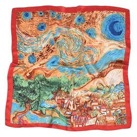 Traziewell Silk Hair Wrap Head Scarfs for Women Square Neck Scarf Satin Ladies Scarves for Sleeping Lightweight Bandanas Red 70CM 2827