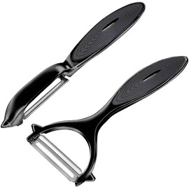 Premium Vegetable Peeler Set – Ultra Sharp Stainless Steel Blades with Non-Slip Ergonomic Handles for Easy Potato, Fruit & Veggie Peeling (2PCS)