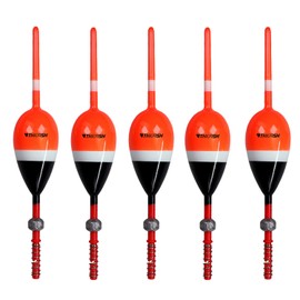 THKFISH Fishing Floats and Bobbers Balsa Wood Floats Spring Bobbers with Lead Oval Stick Floats Slip Bobbers for Crappie Panfish Walleyes 2"X1.14"X5.86" 5pcs