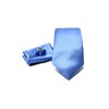 Tie Set with Light Blue Tie, Pocket Square and Cufflinks