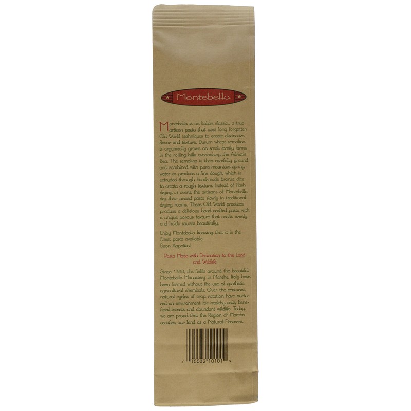 Montebello Organic Pasta spaghettie, 16 Ounce, 5 count