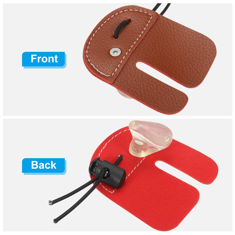 PATIKIL Archery Fingerprints Leather Archery Finger Protection Protection Equipment Brown