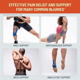 KT Tape, Original Cotton, Elastic Kinesiology Athletic Tape, 20 Count, 10” Precut Strips, Beige