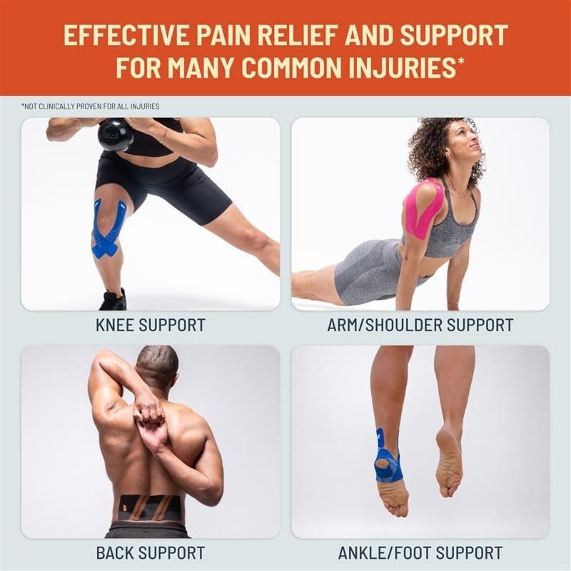 KT Tape, Original Cotton, Elastic Kinesiology Athletic Tape, 20 Count,