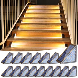 VOLISUN Solar Step Lights Outdoor Waterproof, LED Outdoor Stair Lights, Solar Step Light for Outside, Solar Deck Lights Outdoor Decor for Stair,Front Porch and Patio(Brown,16 Pack)