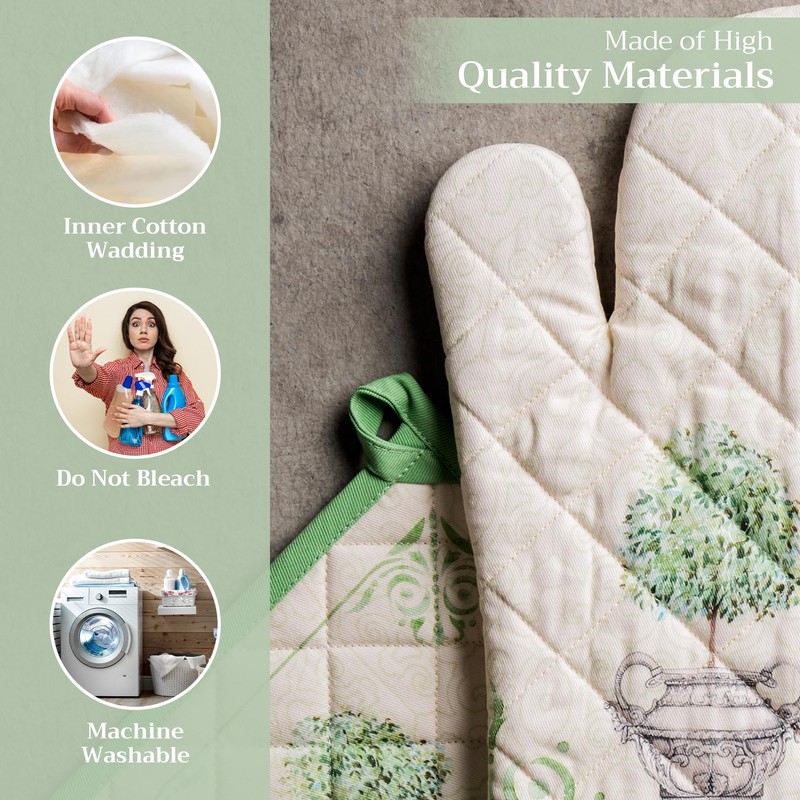 Maison d' Hermine Oven Mitt & Pot Holder 100% Cotton