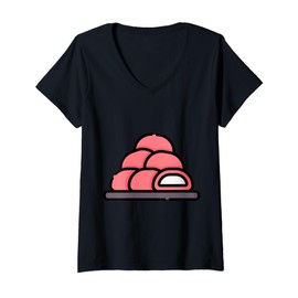 Womens Really Like Mochi Sweet New Year Dessert V-Neck T-Shirt
