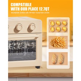 130PCs Air Fryer Paper Liners Compatible with Our Place 12.7 Quarts Wonder Oven, Nonstick Disposable Parchment Paper Baking Sheets Accessories for 6-in-1 Air Fryer & Toaster Oven, Free of Bleach