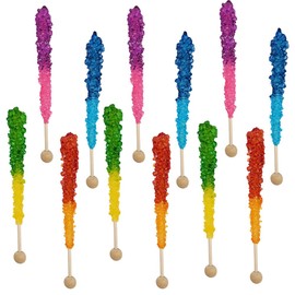 Fruidles Multicolored Rocksicles Lollipops Pops Candy Suckers, Color and Flavor Assortment, Unwrapped Rock Candy (24-Pack)
