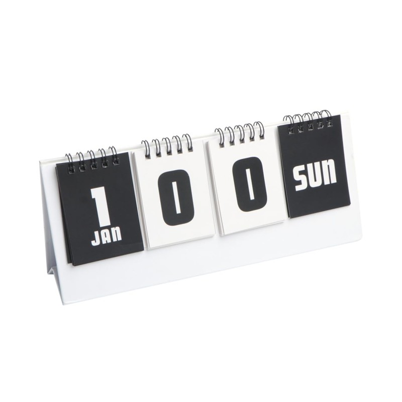 COHEALI 3pcs White Modern Desk Calendar Reversible Design Countdown Calendar
