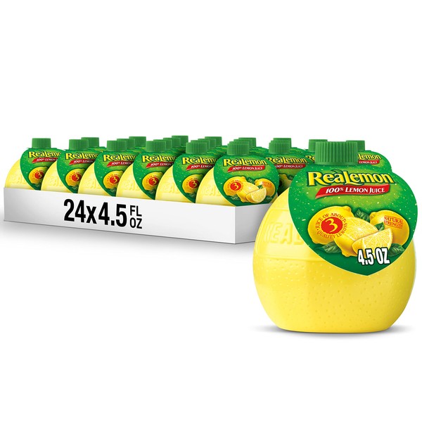 ReaLemon 100% Lemon Juice, 4.5 Fluid Ounce Bottle (Pack of 24)
