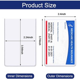 New Medicare Card Holder Protector Sleeves, 12Mil Clear PVC Soft Water Resistant Medicare Card Protector Sleeves for Credit Card Business Card Social Security (Matte 6 Pack)