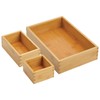 mDesign Kitchen Storage Box - Bamboo Drawer Box in Various