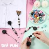 Sayglossy 6 Pcs Beadable Badge Reels with Bar Retractable Beaded