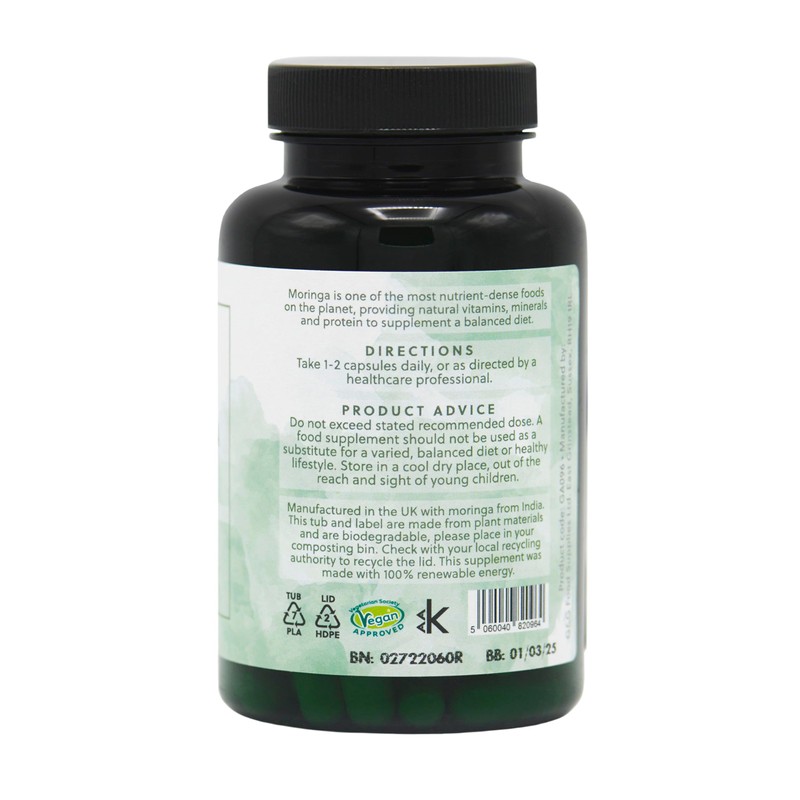 Moringa Capsules | 500mg Moringa Leaf per Capsule | 120