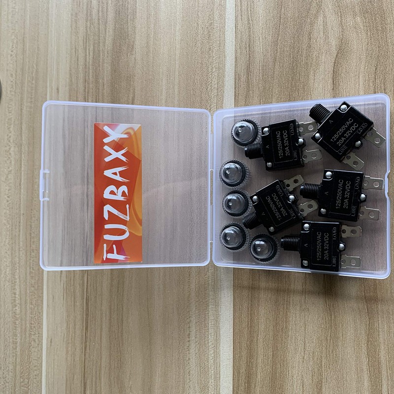 Fuzbaxy 5PCS 20Amp Circuit Breakers with Push Button Reset with