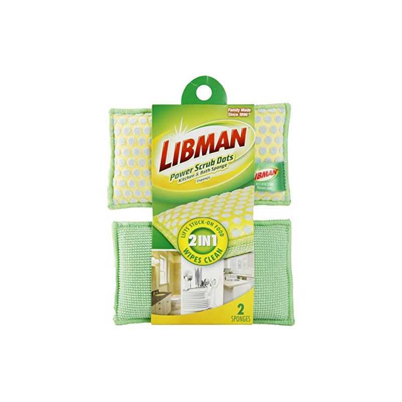 Libman 00336 Power Scrub Dots Kitchen and Bath Sponge 2