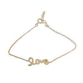 apop nyc Zirconia goldtone Sterling Silver Script Love Bracelet 7 inch [Jewelry]