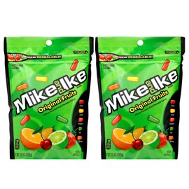 Mike & Ike Original Fruit Flavors, Chewy Candy 10 oz bag, Pack of 2 by Lyza's Sweets & Treats