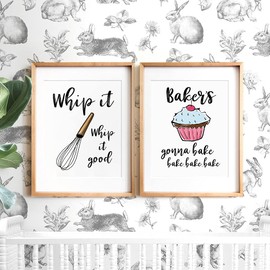 Funny Colorful Kitchen Wall Art Prints Kitchenware with Sayings Unframed Farmhouse Home Office organization Signs Bar Accessories Decorations, 6 Set, white house Deco Kitchen Decor (8"x10") (Colorful)