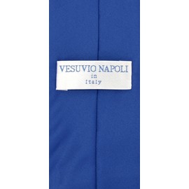 Vesuvio Napoli PreTied - Corbata para hombre de color sólido con cremallera ajustable para el cuello, Azul Royal, 3"