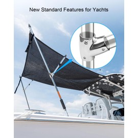 HZSIFU Boat Rail Fitting for 7/8'' Tube, Marine Stainless Steel 316 Left and Right Hand Rail Fitting Heavy Duty 60° Degree T/Tee Connector Hinged