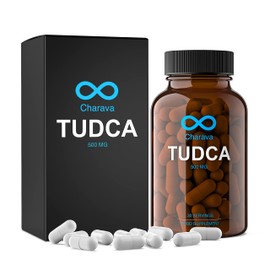 Charava Tudca 500mg x 30 Capsules - UK 3rd Party Tested - Liver Health Detox and Cleanse - Vegetarian and Vegan, GMP - Tudca Bile Salt Supplement Powder