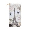 Premium Eiffel Tower & Map Print PU Leather Long Continental