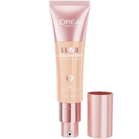 L'Oreal Paris Lumi Le Glow Skin Tint, Lightweight Water-Based Tinted Serum with Foundation-Like Coverage, Glow Illuminator, Cool 100, 0.85 Fl Oz