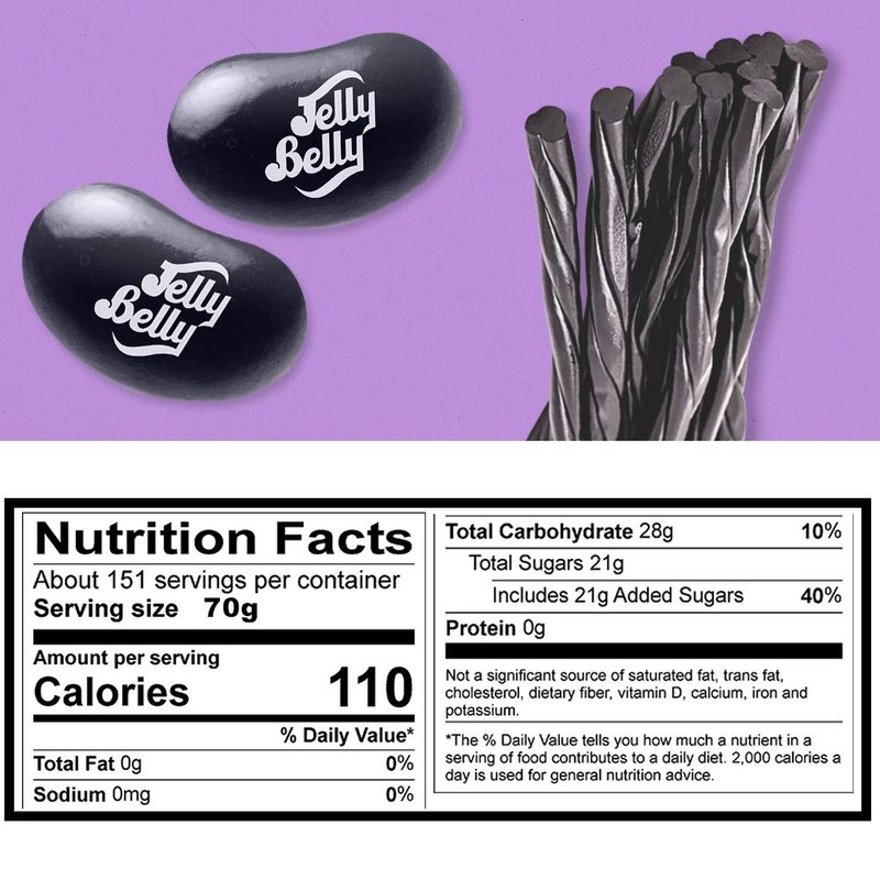 Jelly Belly JB314 Jelly Beans - Liquorice Flavor, 70 Gram
