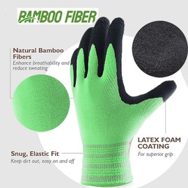 3 Pairs Men's and Women's Garden Gloves, Superior Grip Gloves, Work Gloves, Multi for Regular Construction, Logistics, Warehousing, Landscape and DIY Work (3 Colours, M/8 Inches)