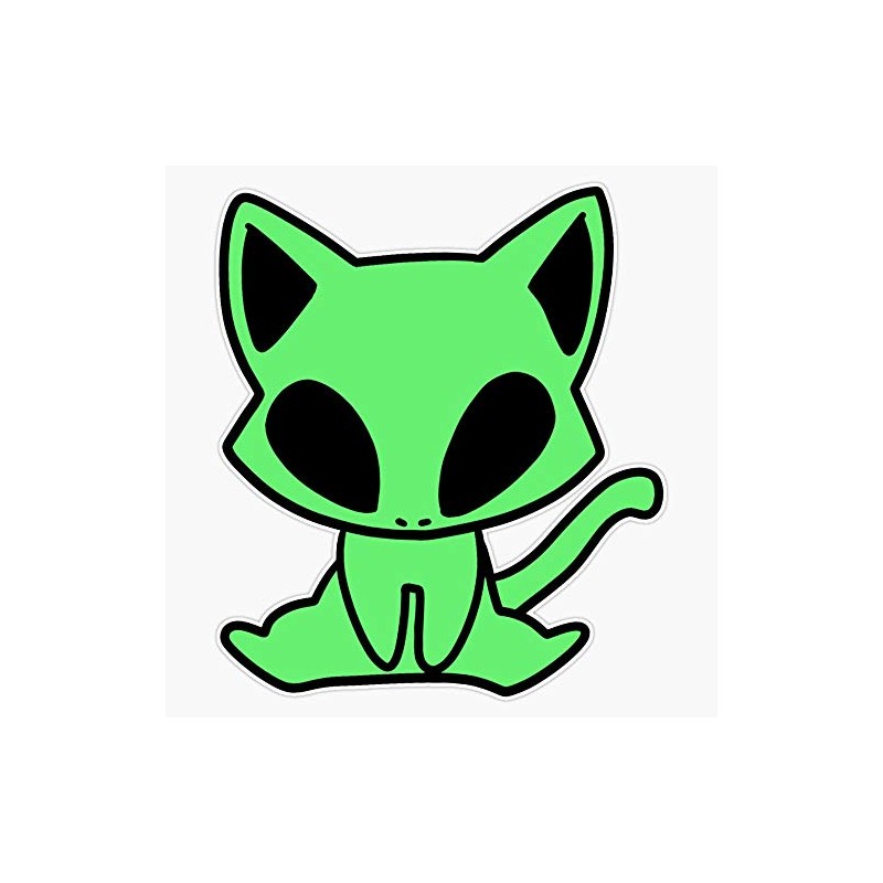Alien Cat Sticker Bumper Sticker Vinyl Decal 5"