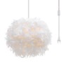 Surpars House Plug in Pendant Light White Feather Chandelier with