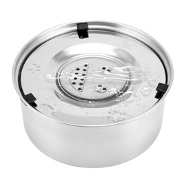 QWORK® 3L Dog Water Bowl, Leak-proof Dog Water Bowl, Stainless Steel Drinking Bowl with Non-Slip Base, for Pets