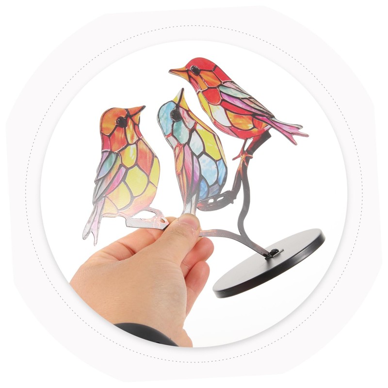 Gatuida Decorative Bird Sculpture Creative Metal Bird Figurine with Base