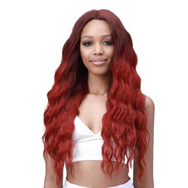 Bobbi Boss Miss Origin Designer Mix 12A Weave Bundle - NATURAL BEACH CURL 3PCS + 5" DEEP LACE CLOSURE (1B Off Black)
