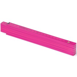 Metrie BL52 Folding Rule, Duplex Scale, 2 Metres, Colourful, pink