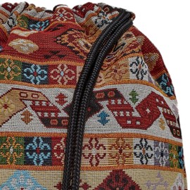 By Bers Leon Gym Bag with Inner Pockets in Black and White Backpack Bag Women Men & Teenagers Gym Bag Draw String, Tb_boho_black_008