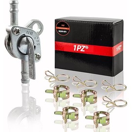 1PZ M2W-001 In-Line Gas Fuel Shut Off Petcock fits 6mm 1/4" or 3/16" ID Hose Fuel Line for 50cc 70cc 90cc 100cc 110cc 125cc Scooter Quad Go Kart Moped Baja BA150 ATV X15 X18 X22 Mini Pocket Bike