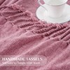 BATTILO HOME Pink Chenille Throw Blanket for Couch, Decorative Fringe