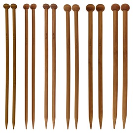 12PCS Knitting Needles.Wooden Crochet Hooks Set,Different Sizes Bamboo Knitting Needles, Warm Wooden Knitting Needles for Arthritic Hands, DIY Handmade Wool Sweater Scarf for Beginner