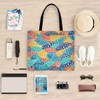 visesunny Women's Large Canvas Tote Shoulder Bag Japanese Style Fish