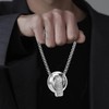 YURESEN Double Ring Pendant Necklace for Men and Womens, Titanium