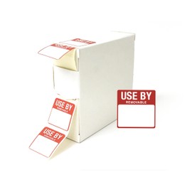 Use by Food Labels Date DY054 25x25mm 1000 Labels Box Removable Food Preparation