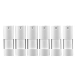 LONGWAY 0.5 Oz (15ML) Empty Refillable Airless Pump Bottle,Travel Foundation Containers,Airless Cosmetic Pump Bottle for Hand Sanitizer, Toner,Gel,Hair Oil, Lotion and Face Cream (Pack of 6, Frosted)