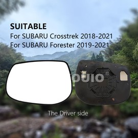 Driver Side Mirror Glass for Subaru Crosstrek 2018-2021,Forester 2019-2021,Backing Plate Power Heated Left Side View Mirror Glass for Subaru Crosstrek 2018 2019 2020 2021,Forester 2019 2020 2021