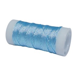 1 Roll 42 Meters Iridescent Metallic Crochet Thread 0.4MM Sparkly Metallic Light Blue Yarn Glitter Crochet Yarn for Knitting/Embroideries/Sewing