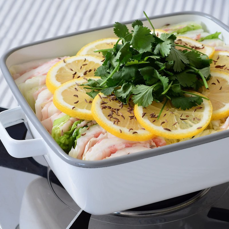 365methods Fuji Hollow Oven Dish Yellow x Light Gray Square